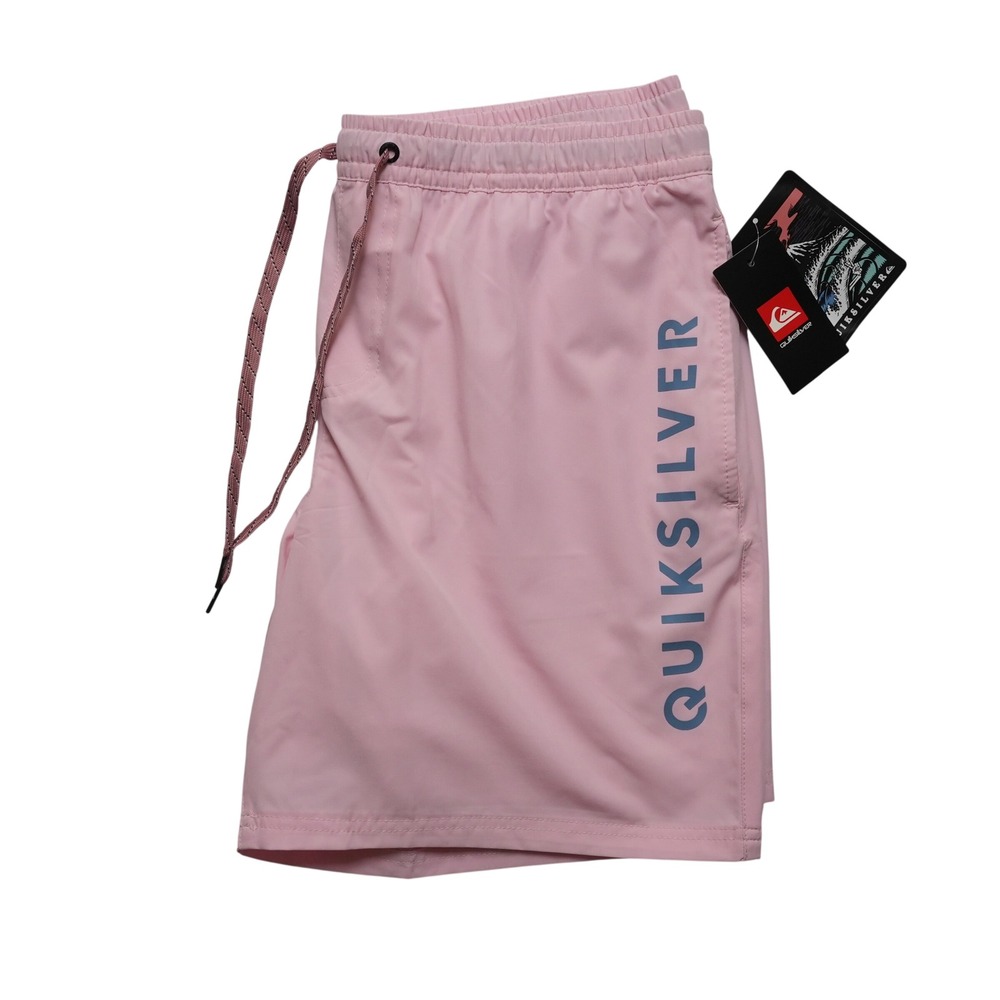 Quiksilver Swim Trunks Mens Large Orchid Pink Drawstring Logo QSM35VL013